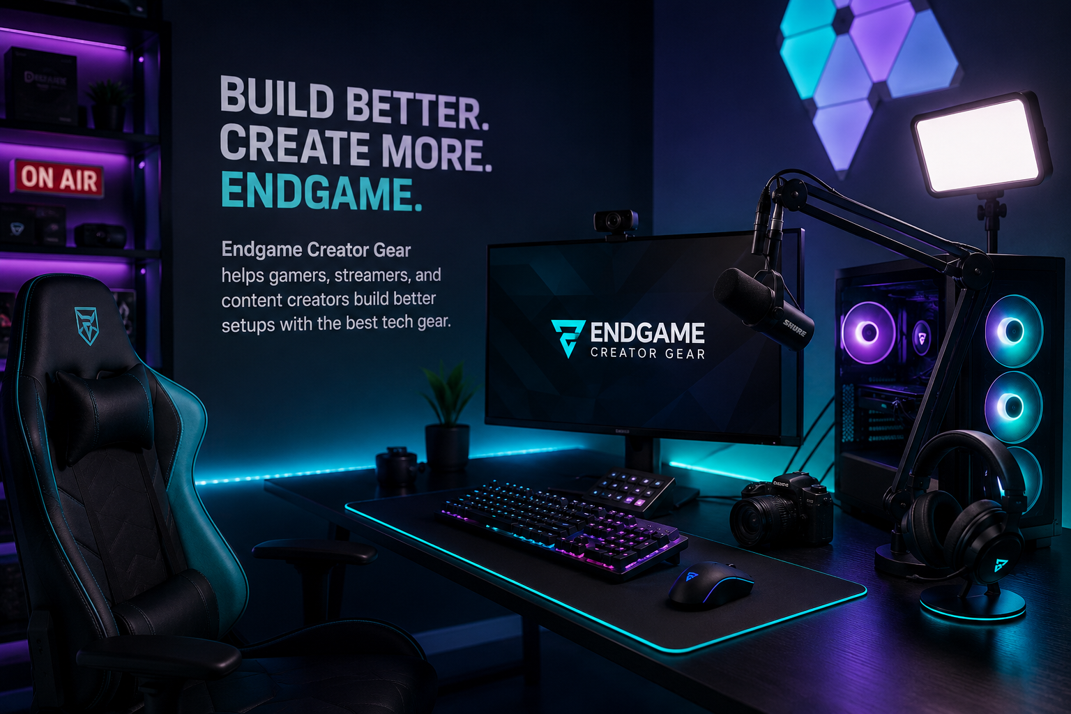 Endgame Creator Gear gaming and streaming setup