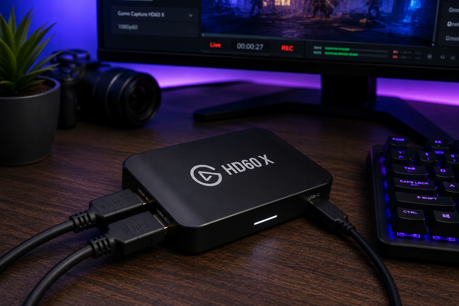 Capture card on desk