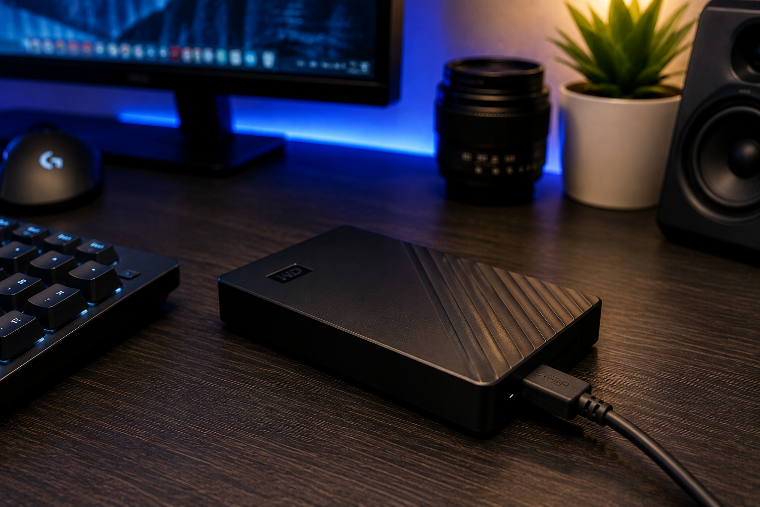 External storage on desk